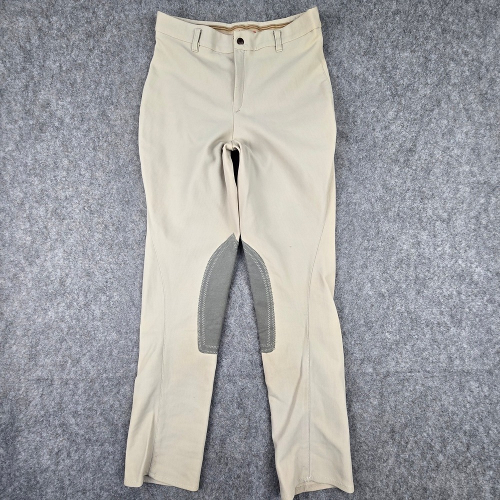 Vintage Devon Aire Mens 32 Equestrian Riding Breeches Beige Tan Knee Patch Pants